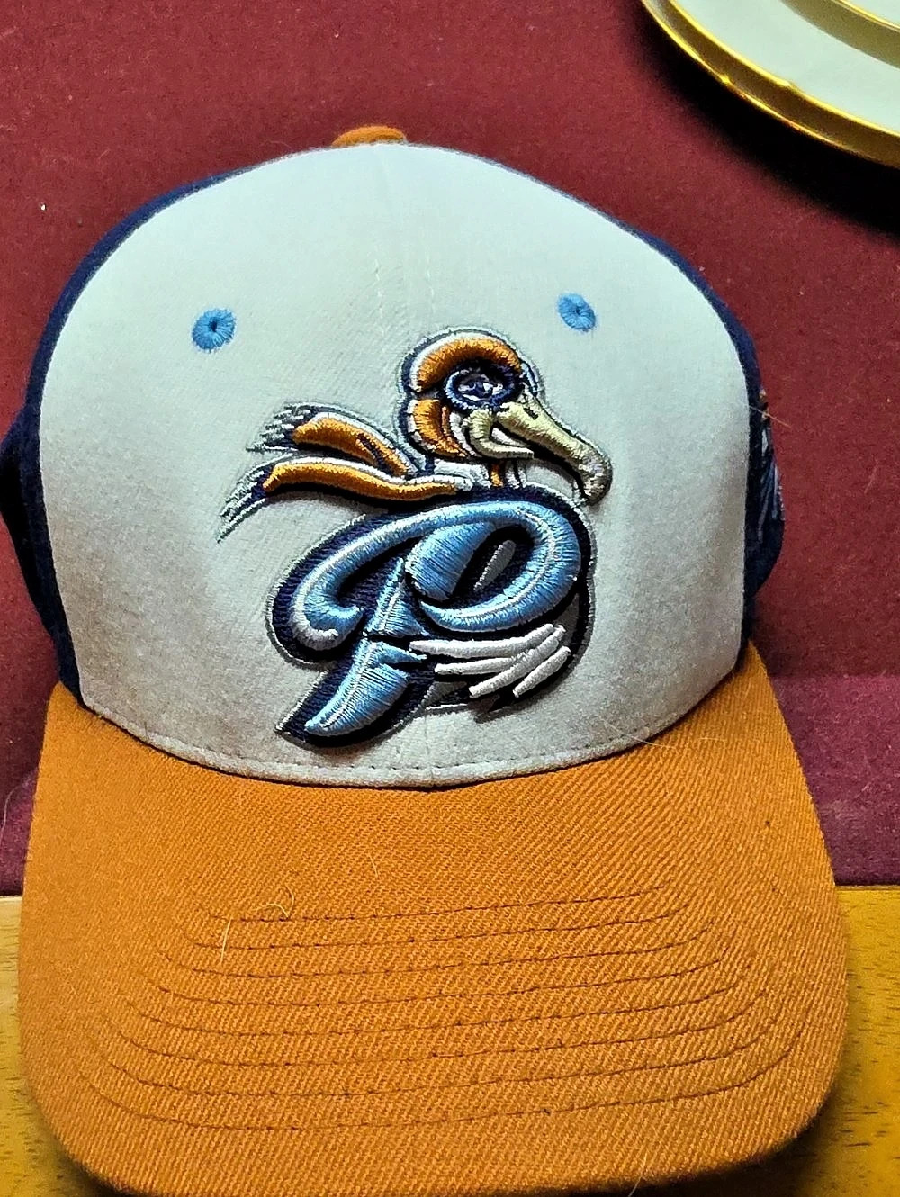 New Era Myrtle Beach Pelicans MiLB Fitted Hat Orange & Blue